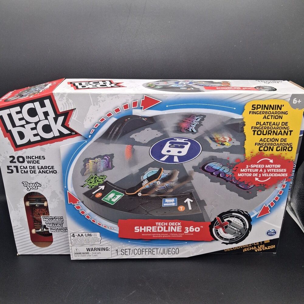 NEW Tech Deck Shredline 360 Motorized Skatepark Playset With Mini Skateboard